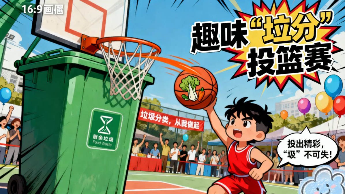 张家港市塘市小学：趣味“垃分”投篮赛